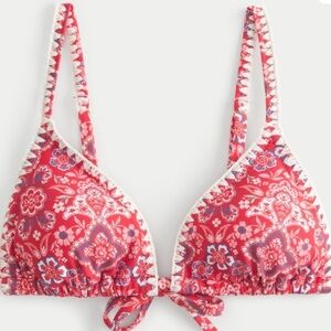 hollister embroidered stitch bikini top
